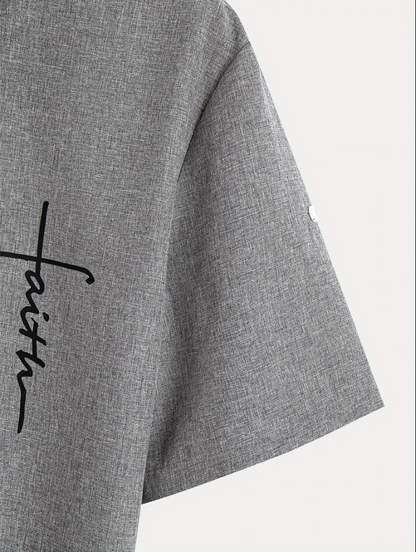 Unai | Elegante camisa de manga corta con cuello alto