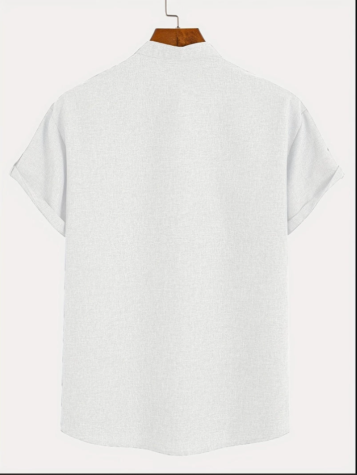 Unai | Elegante camisa de manga corta con cuello alto