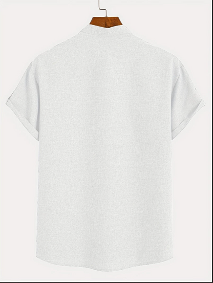 Unai | Elegante camisa de manga corta con cuello alto