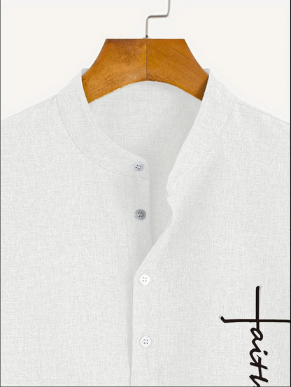 Unai | Elegante camisa de manga corta con cuello alto