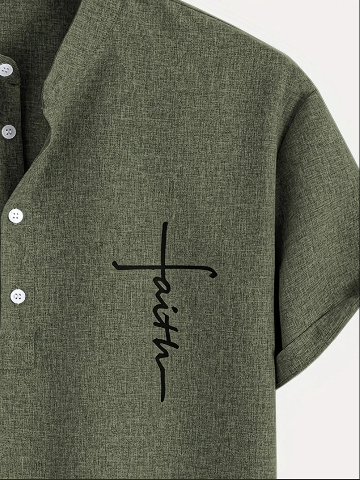 Unai | Elegante camisa de manga corta con cuello alto