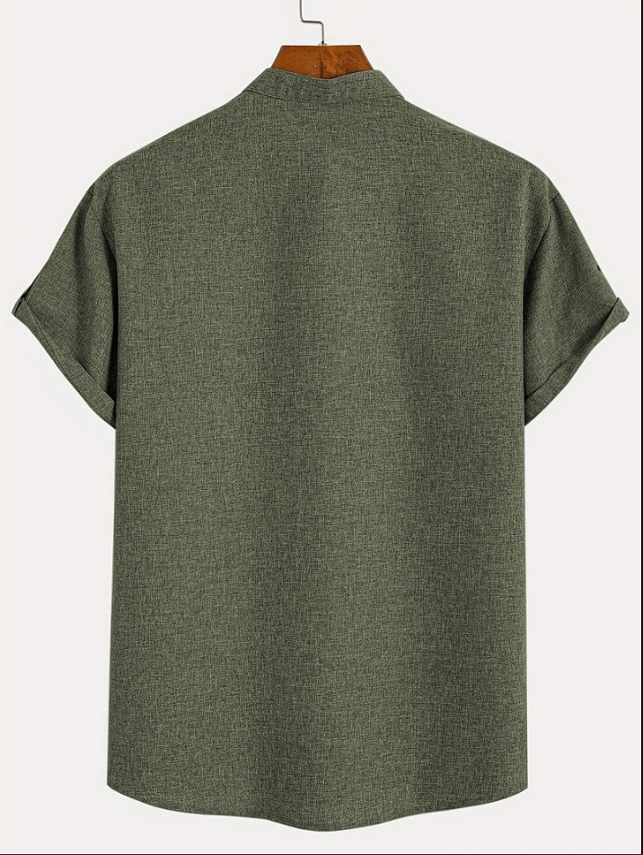 Unai | Elegante camisa de manga corta con cuello alto