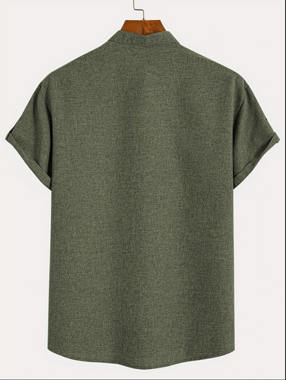 Unai | Elegante camisa de manga corta con cuello alto