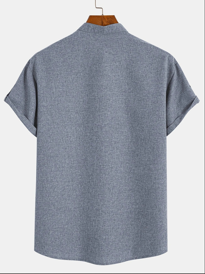 Unai | Elegante camisa de manga corta con cuello alto