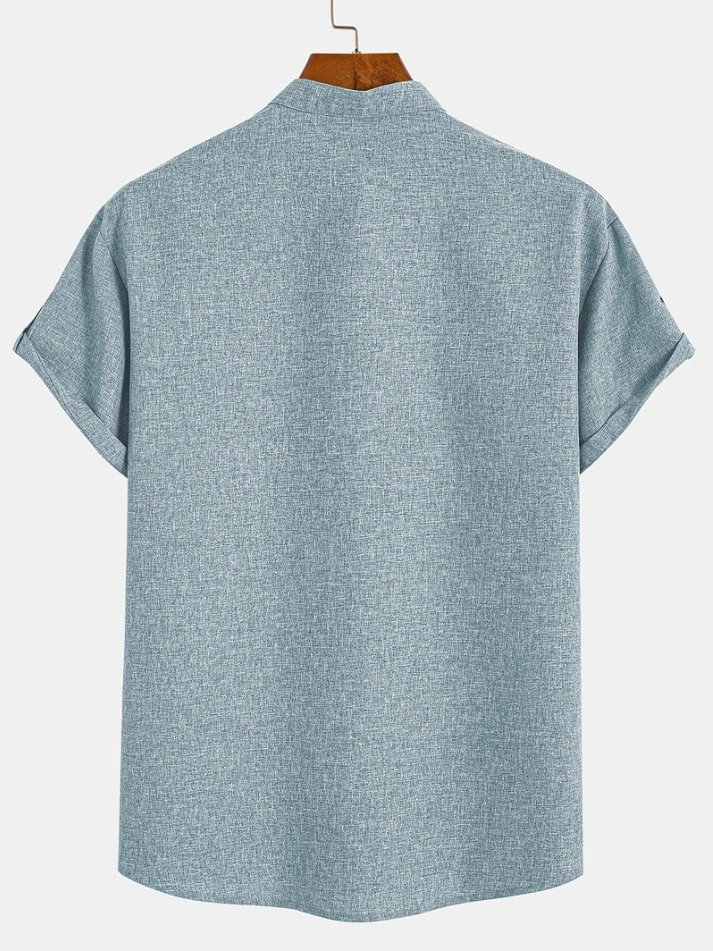 Unai | Elegante camisa de manga corta con cuello alto