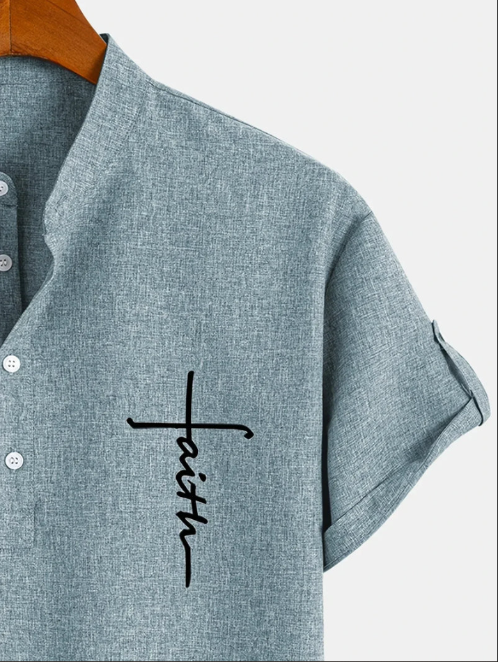 Unai | Elegante camisa de manga corta con cuello alto