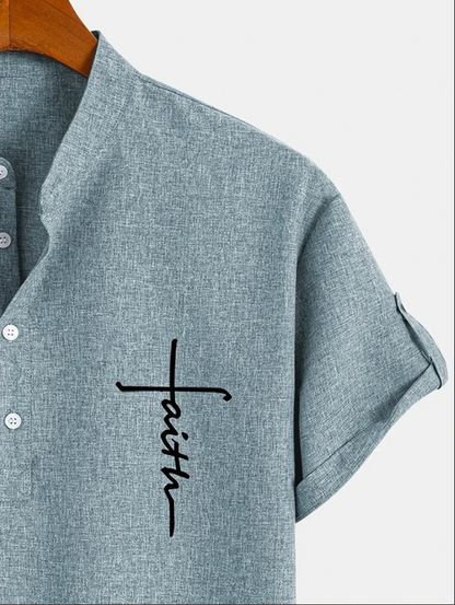 Unai | Elegante camisa de manga corta con cuello alto