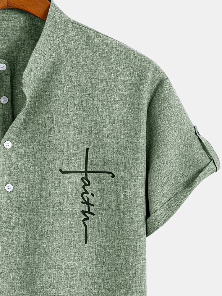 Unai | Elegante camisa de manga corta con cuello alto