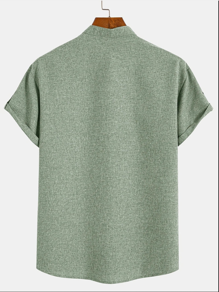 Unai | Elegante camisa de manga corta con cuello alto