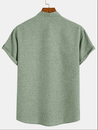 Unai | Elegante camisa de manga corta con cuello alto
