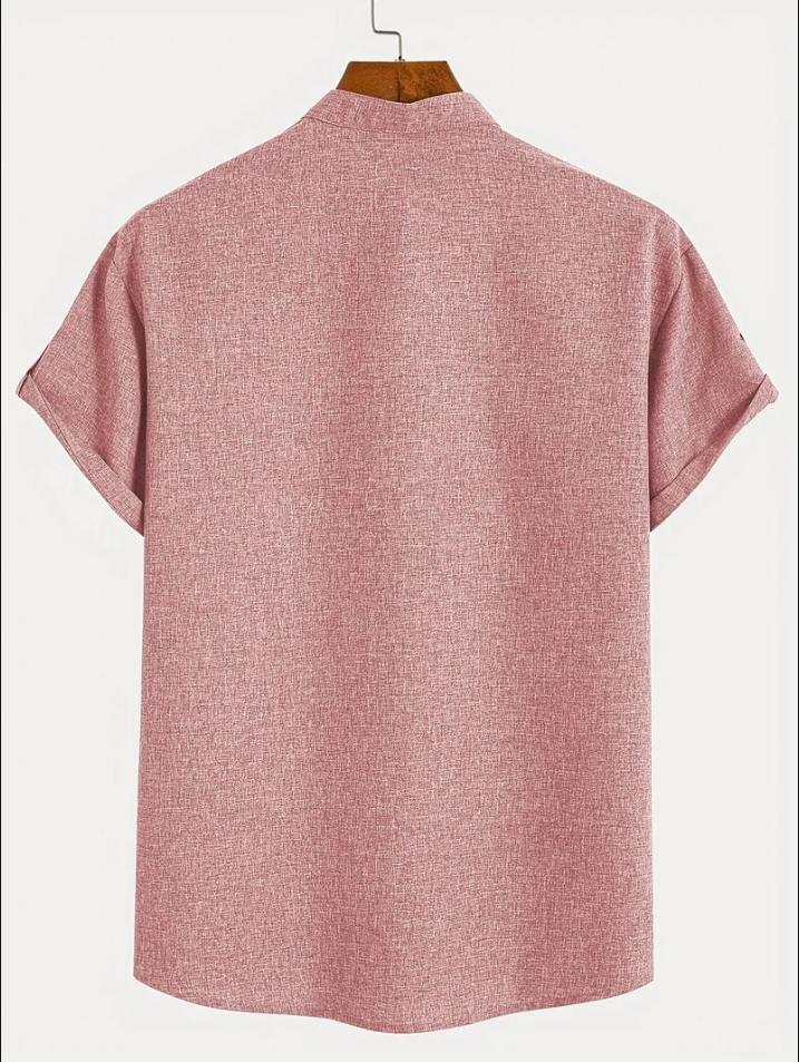 Unai | Elegante camisa de manga corta con cuello alto