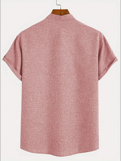 Unai | Elegante camisa de manga corta con cuello alto