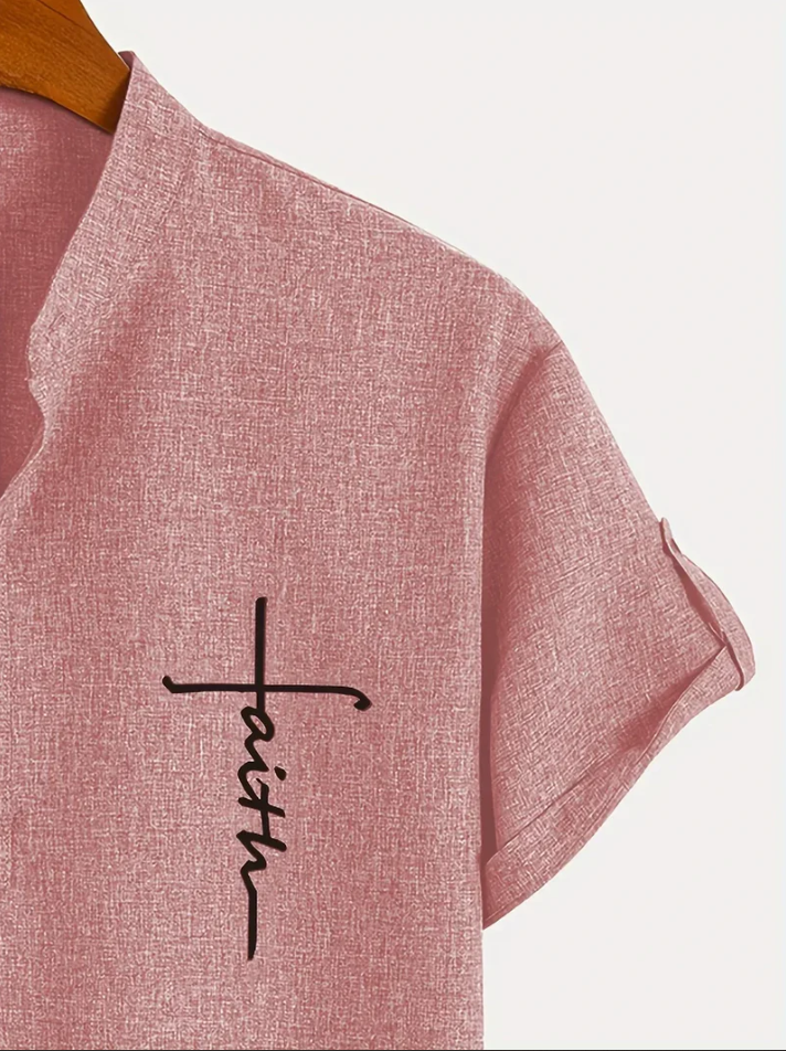 Unai | Elegante camisa de manga corta con cuello alto