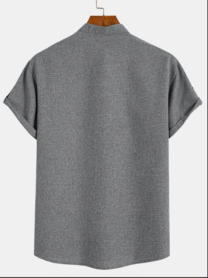 Unai | Elegante camisa de manga corta con cuello alto