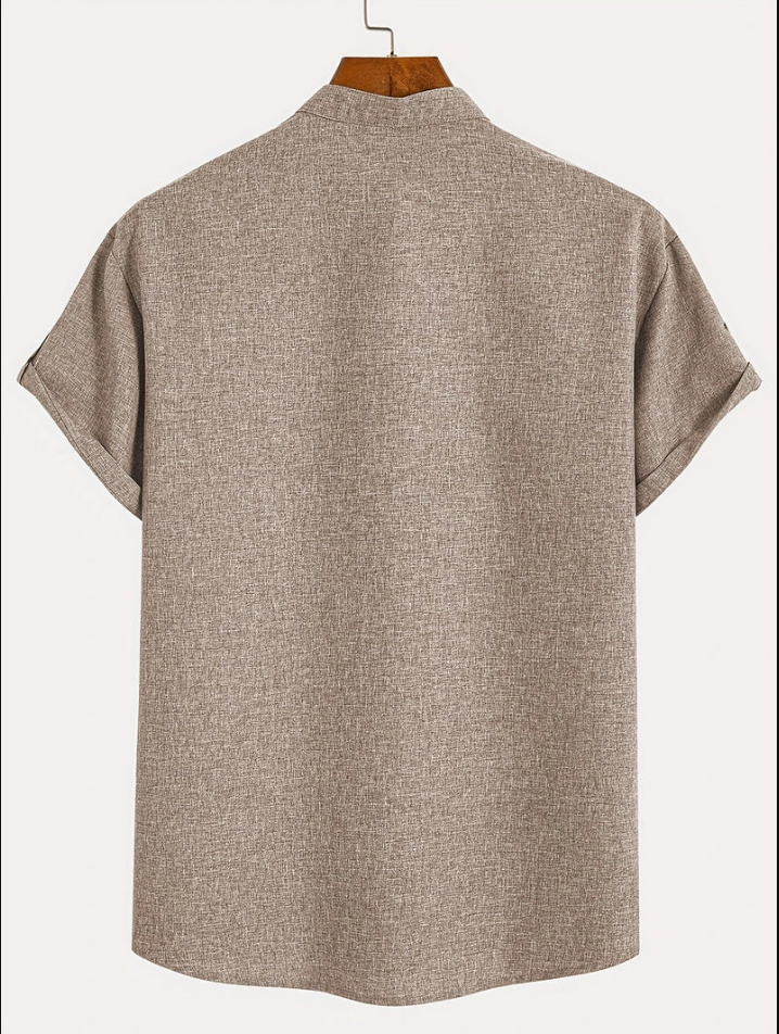 Unai | Elegante camisa de manga corta con cuello alto